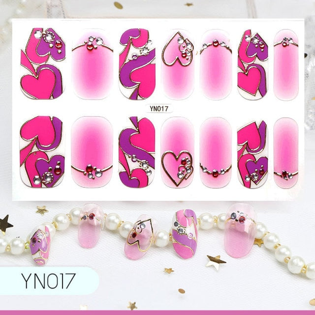  Valentines/All Seasons 5D Spring Nail Wraps Nail Stickers Nail Polish Strips YN series (2 wks SHIP).