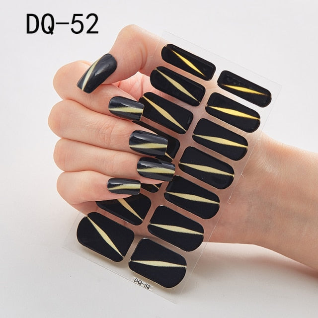  14 Tips Glittering Gel Nail Color Nail Wraps Nail Stickers Nail Art Nail Decor DQ3 series.